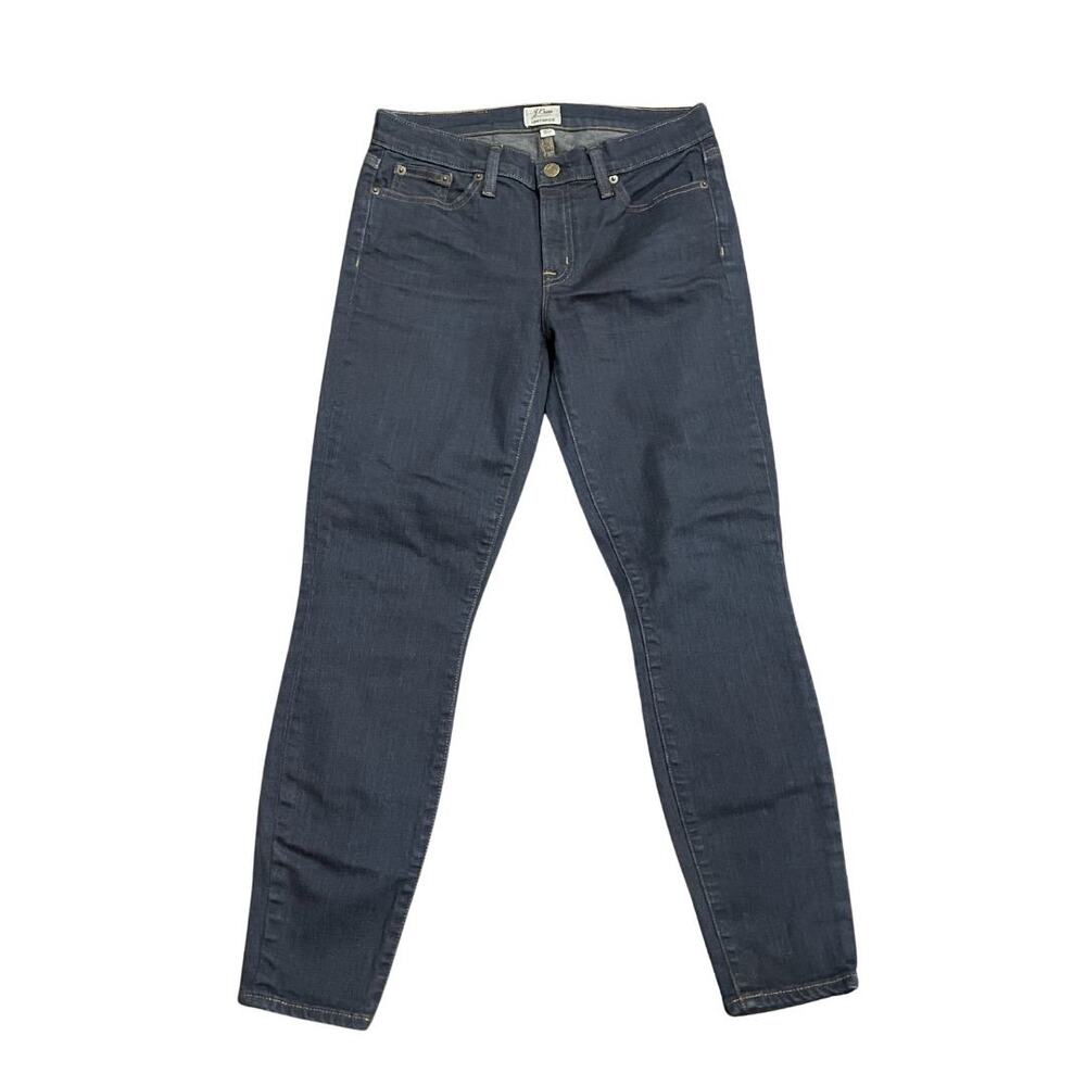 J. Crew Toothpick Skinny Dark Blue Wash Denim Jeans Size 28 Mid rise slim Casual